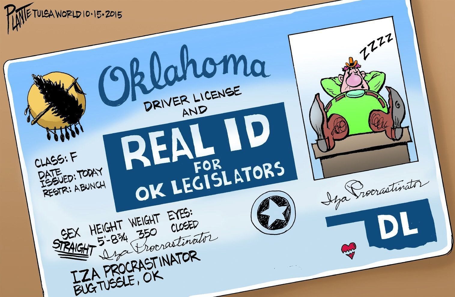 Bruce Plante Cartoon: Real ID for the legislator
